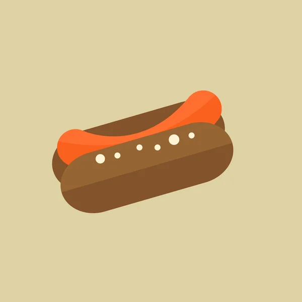 Hotdog. Icône plate alimentaire — Image vectorielle