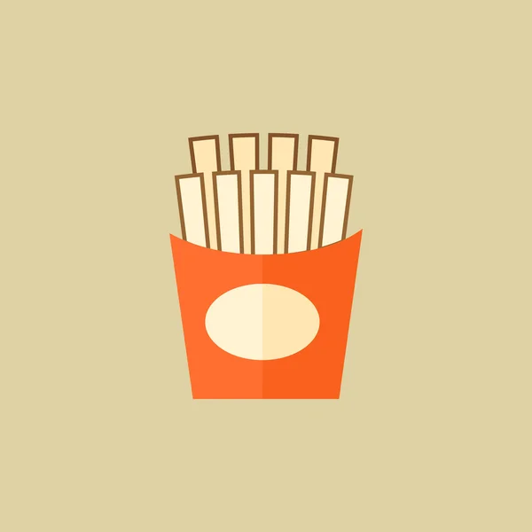 Batatas fritas. Ícone plano de alimentos — Vetor de Stock