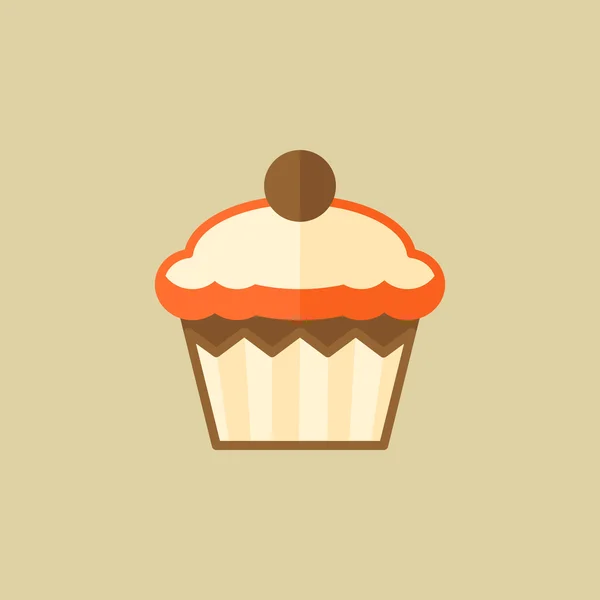 Cupcake. Icône plate alimentaire — Image vectorielle