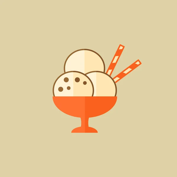 Ice cream. Food Flat Icon — Stock Vector