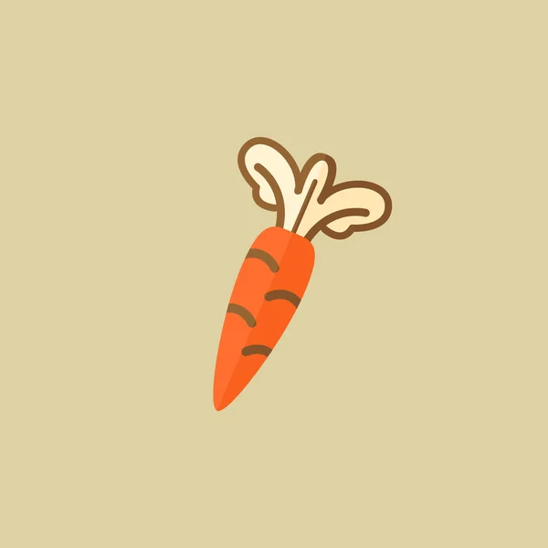 Zanahoria. Comida Flat Icon — Vector de stock