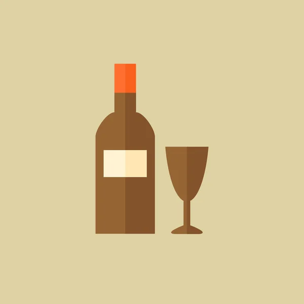 Vino. Beber icono plano — Vector de stock