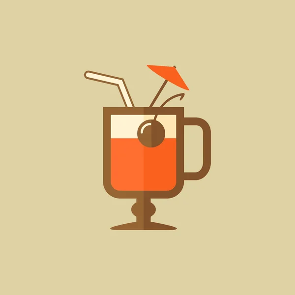 Koktejl. nápoj ploché ikony — Stockový vektor