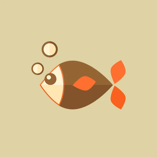 Ikona płaska ryb — Wektor stockowy