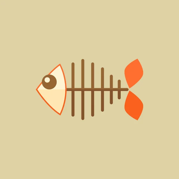 Pescado. Comida Flat Icon — Vector de stock