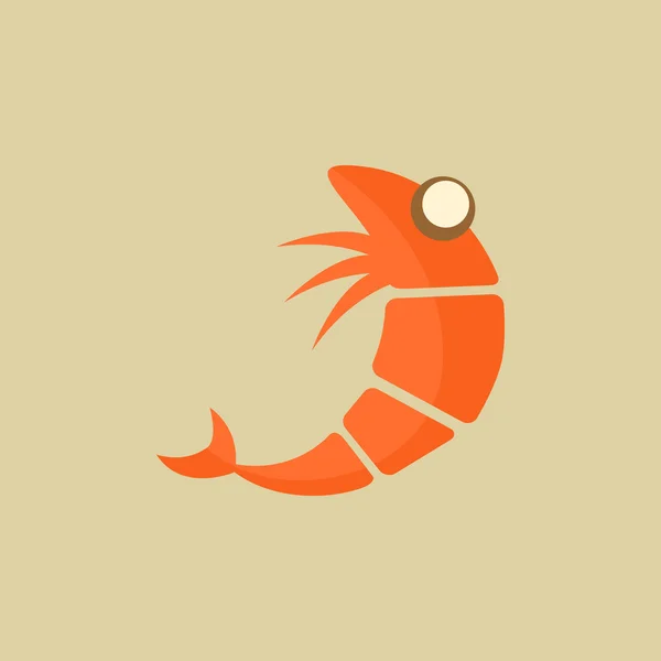 Krevety. potraviny ploché ikony — Stockový vektor