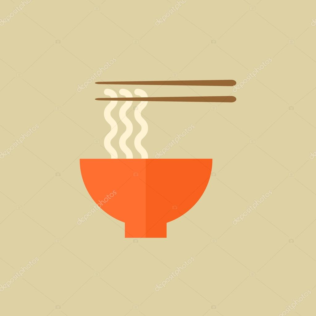 Noodles. Food Flat Icon. Vector EPS 10.