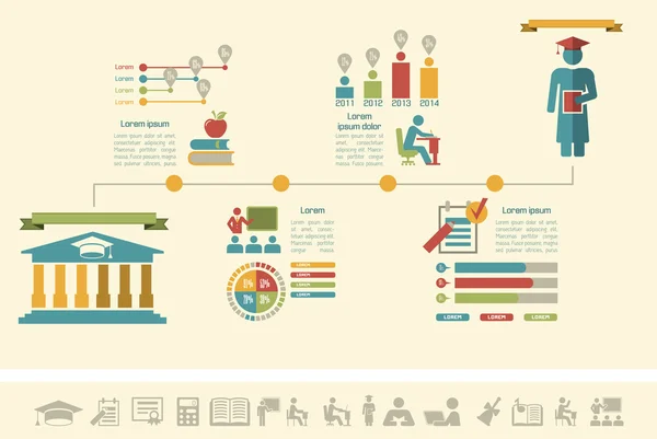 Infografías educativas. — Archivo Imágenes Vectoriales