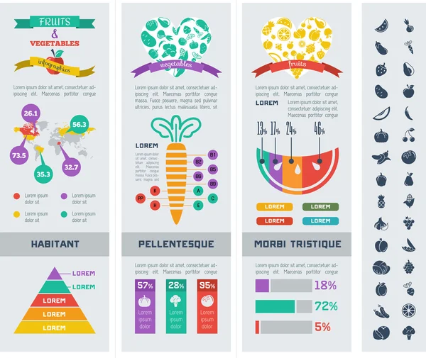 Hälsosam mat infographic mall. — Stock vektor