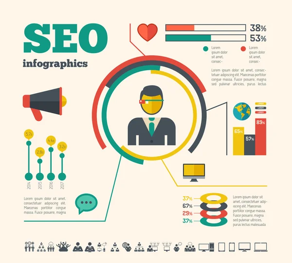 Modèle d'infographie des médias sociaux . — Image vectorielle