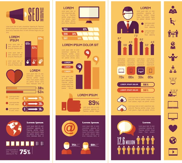 Modèle d'infographie des médias sociaux . — Image vectorielle