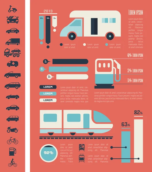 Plantilla de Infografía de Transporte . — Archivo Imágenes Vectoriales