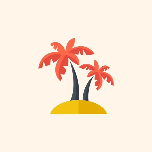 Palm. icône plate de voyage — Stockvector