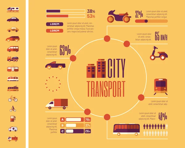 Plantilla de Infografía de Transporte . — Archivo Imágenes Vectoriales