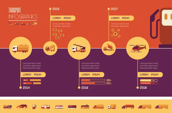 Plantilla de Infografía de Transporte . — Archivo Imágenes Vectoriales