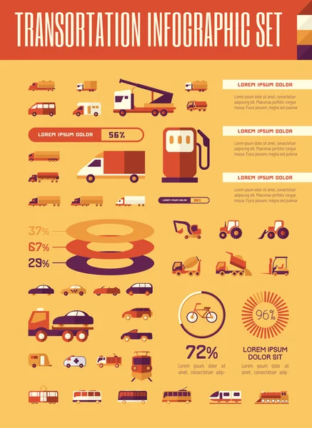 Trasporti Modello infografico . — Vettoriale Stock