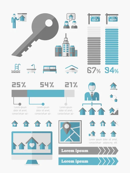 Инфографика недвижимости . — стоковый вектор