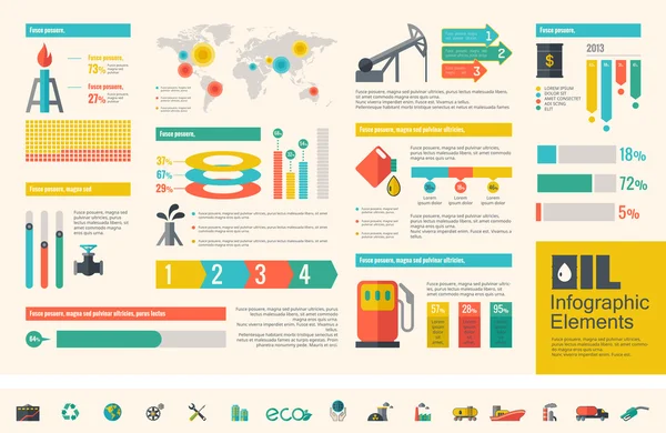 Olja industrin infographic mall — Stock vektor