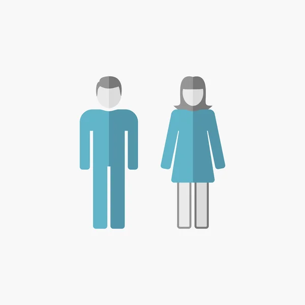 Man en vrouw platte pictogram — Stockvector