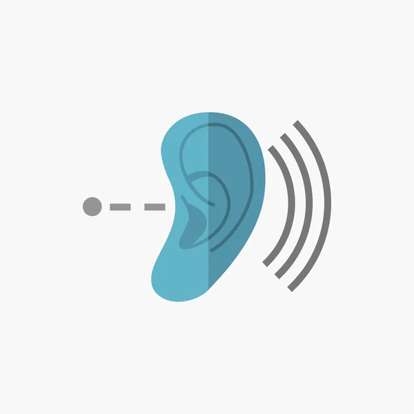 Głuchota płaski ikona — Wektor stockowy