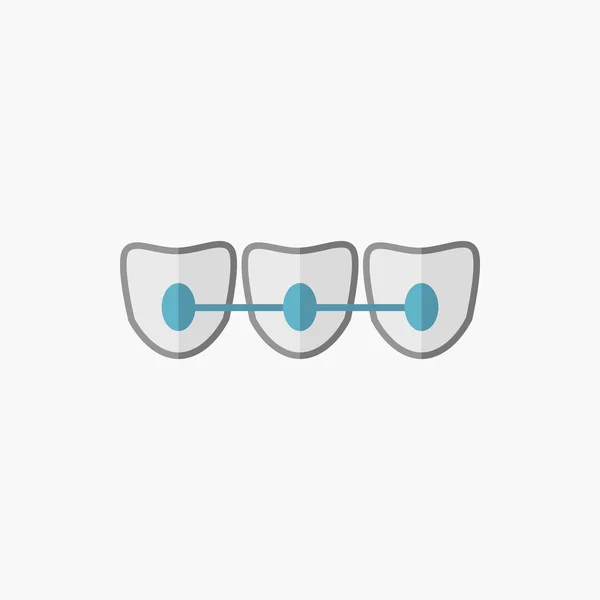 Zubní plochá ikona — Stockový vektor