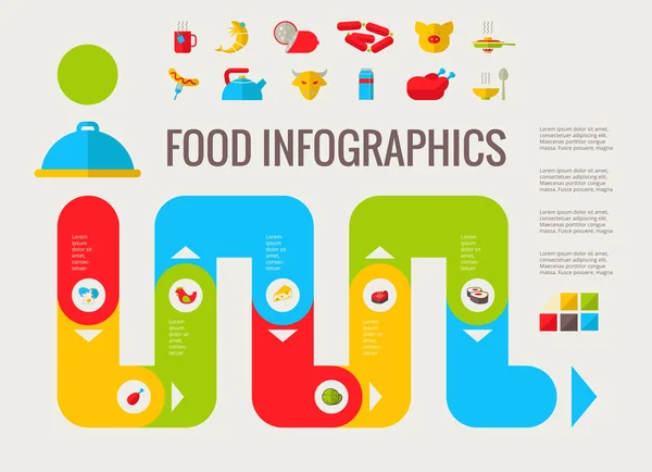 Elementi infografici alimentari . — Vettoriale Stock