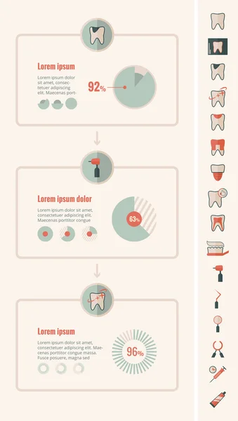 Éléments d'infographie dentaire . — Image vectorielle