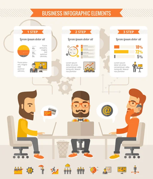 Elementos infográficos de negócios . — Vetor de Stock