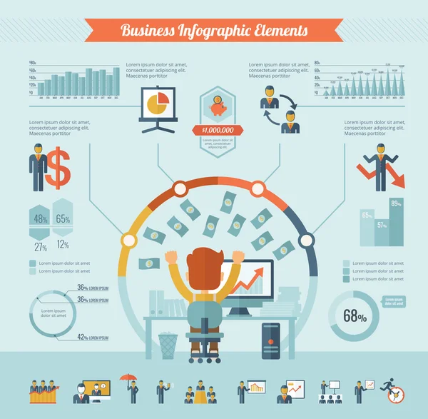 Elementos de infografía empresarial . — Vector de stock