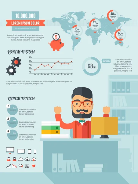 Teknoloji Infographic öğeleri — Stok Vektör