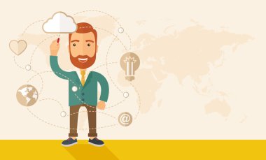 İş planını gösteren işadamı.