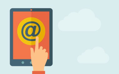 Değmek perde tablet ile e-posta simgesi