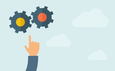 Simge dişli gösteren bir el