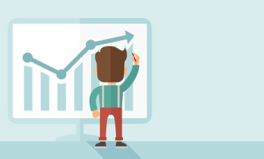 Bir grafik kadar gidiş ile başarılı iş adamı