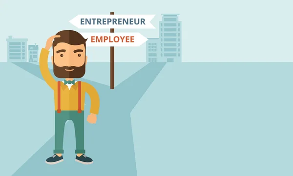Employé à entrepreneur — Image vectorielle