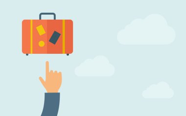 Bagaj için gösteren bir el