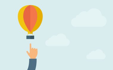 El işaret sıcak hava balonu