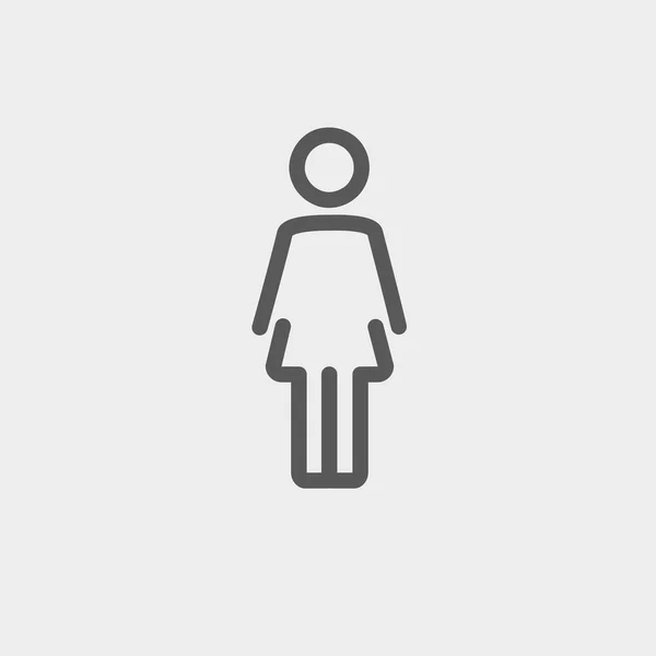 Femme debout mince icône de ligne — Image vectorielle