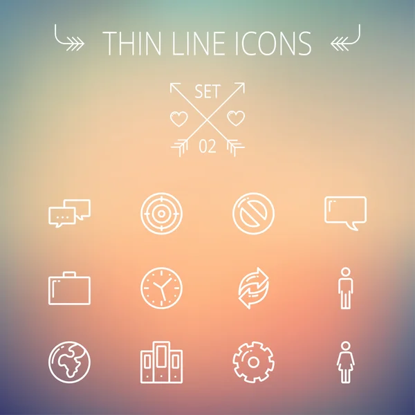 Technologie Thin Line Icon Set — Stockvektor