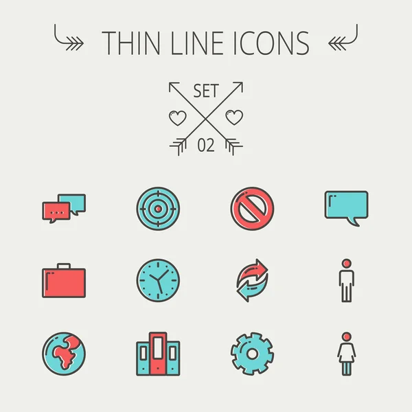 Teknoloji ince çizgi Icon set — Stok Vektör