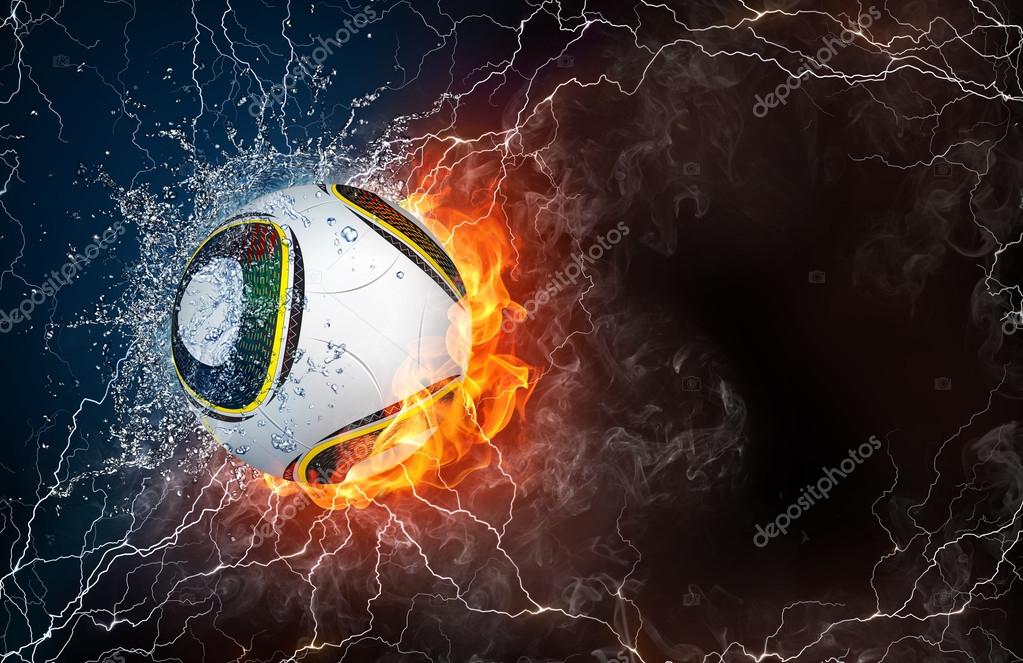 Football in fire and water Stock Photo by ©VisualGeneration 70318939