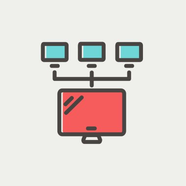 Fotoğraf makinesi ince çizgi simgesiyle ekran