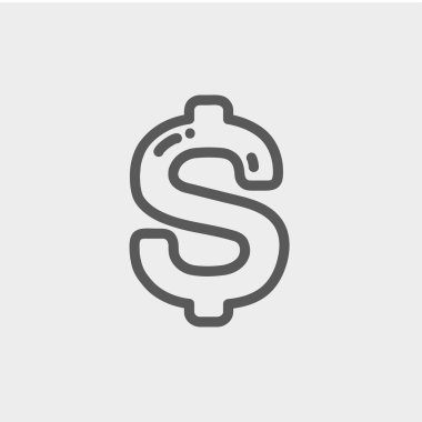 Doları sembol ince çizgi simgesini