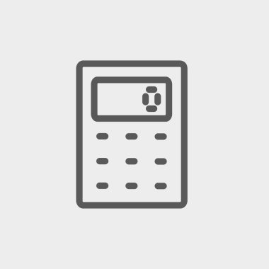 Hesap makinesi ince çizgi simgesi