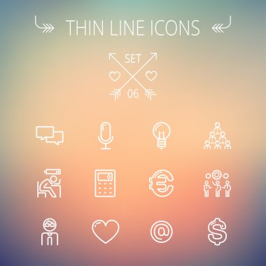 İş ince çizgi Icon set.