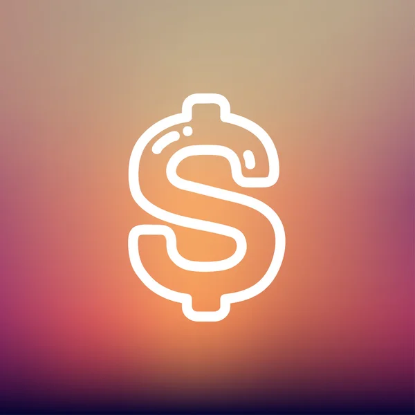 Dollar symbol thin line icon — Stock Vector