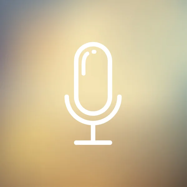 Retro mikrofon ikona tenké čáry — Stockový vektor