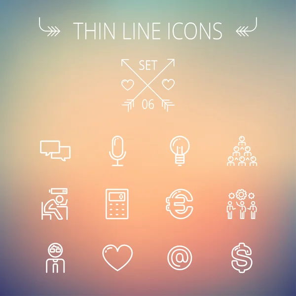 Business thin line icon set. — Stock Vector