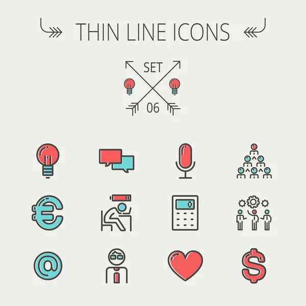 Business thin line icon set. — Stock Vector