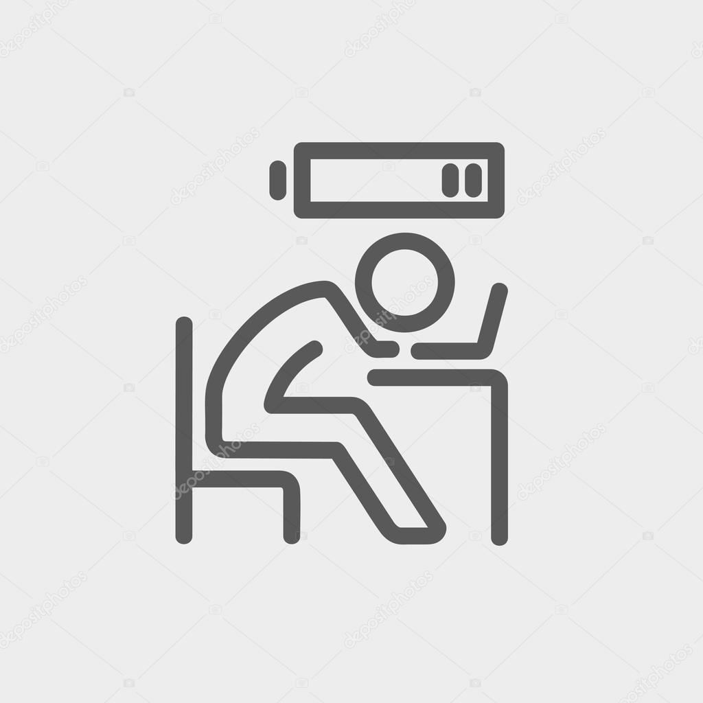 Businessman in low power thin line icon